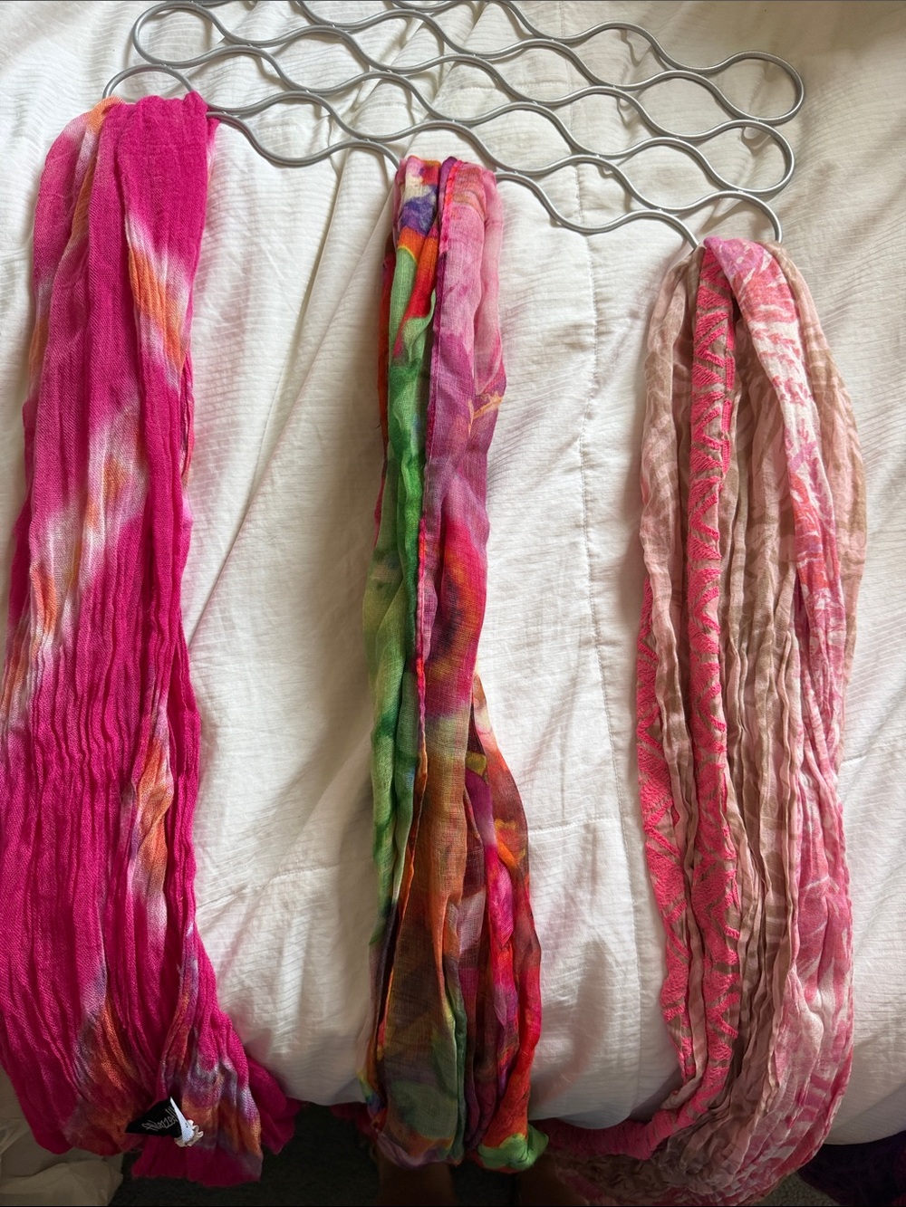 Women’s Pink Multicolor Lightweight Fashion Scarves - Pack of 3
